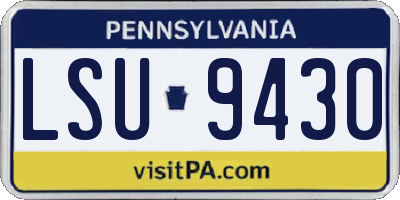 PA license plate LSU9430