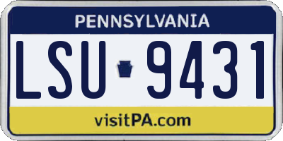 PA license plate LSU9431