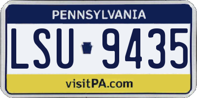 PA license plate LSU9435