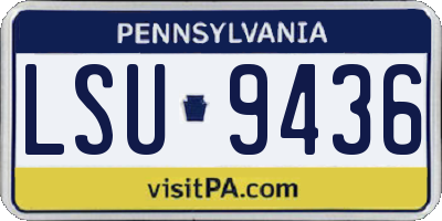 PA license plate LSU9436