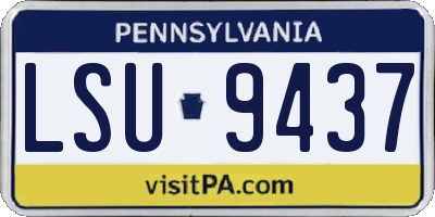 PA license plate LSU9437