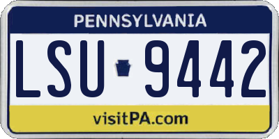 PA license plate LSU9442