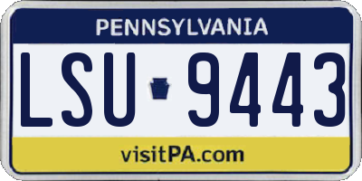 PA license plate LSU9443
