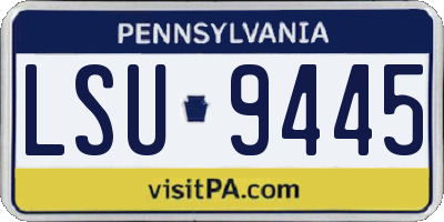 PA license plate LSU9445