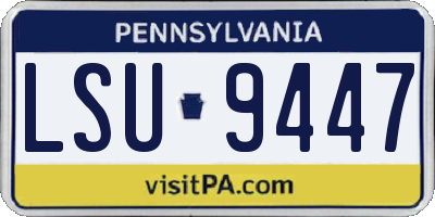 PA license plate LSU9447