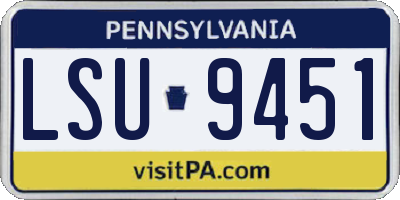 PA license plate LSU9451