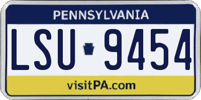 PA license plate LSU9454