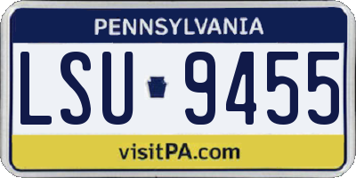 PA license plate LSU9455