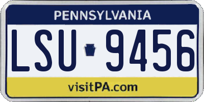 PA license plate LSU9456