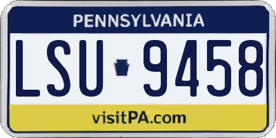 PA license plate LSU9458