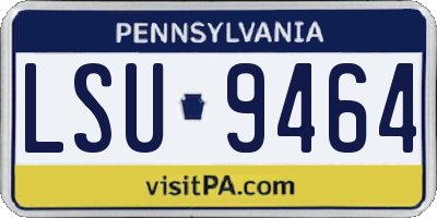 PA license plate LSU9464