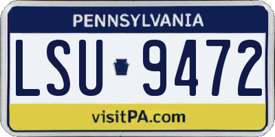PA license plate LSU9472