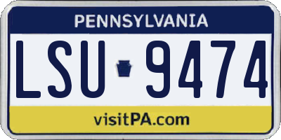 PA license plate LSU9474
