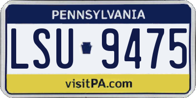 PA license plate LSU9475