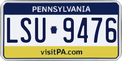 PA license plate LSU9476