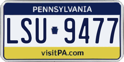 PA license plate LSU9477