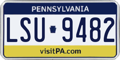 PA license plate LSU9482