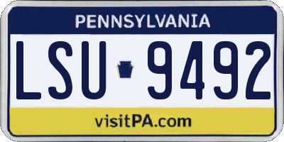 PA license plate LSU9492