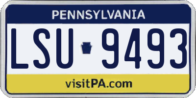 PA license plate LSU9493