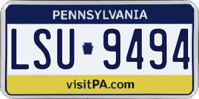 PA license plate LSU9494