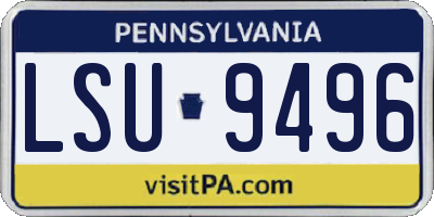 PA license plate LSU9496