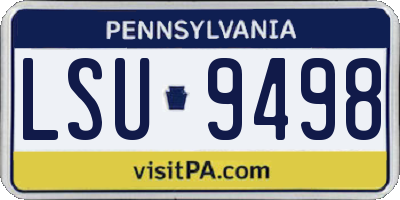 PA license plate LSU9498