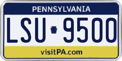 PA license plate LSU9500