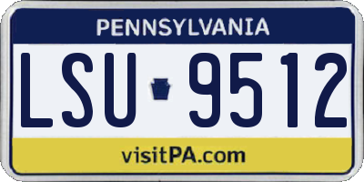 PA license plate LSU9512