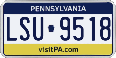 PA license plate LSU9518