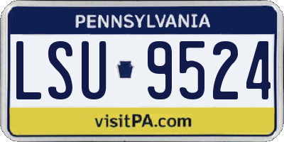 PA license plate LSU9524