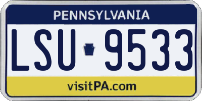 PA license plate LSU9533