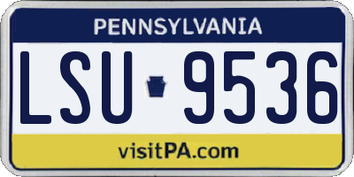 PA license plate LSU9536