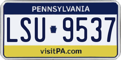 PA license plate LSU9537