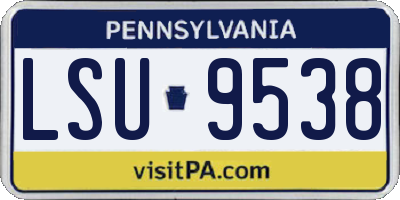 PA license plate LSU9538