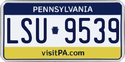 PA license plate LSU9539