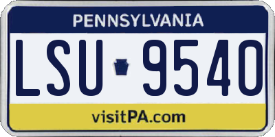 PA license plate LSU9540