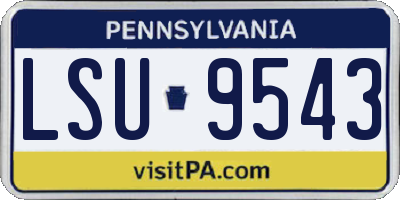 PA license plate LSU9543