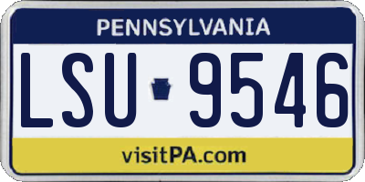 PA license plate LSU9546