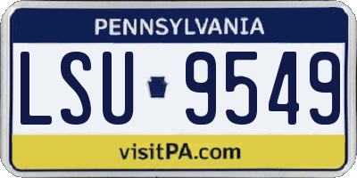 PA license plate LSU9549