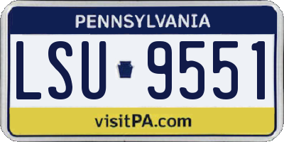 PA license plate LSU9551