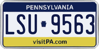 PA license plate LSU9563