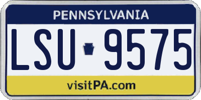 PA license plate LSU9575