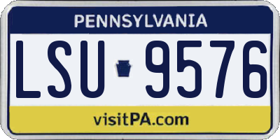 PA license plate LSU9576