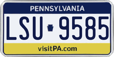 PA license plate LSU9585