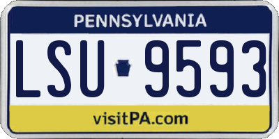PA license plate LSU9593