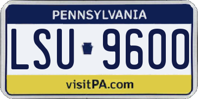 PA license plate LSU9600