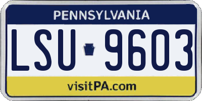 PA license plate LSU9603
