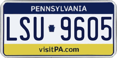 PA license plate LSU9605