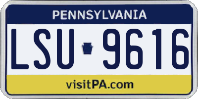 PA license plate LSU9616