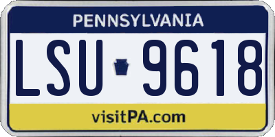 PA license plate LSU9618